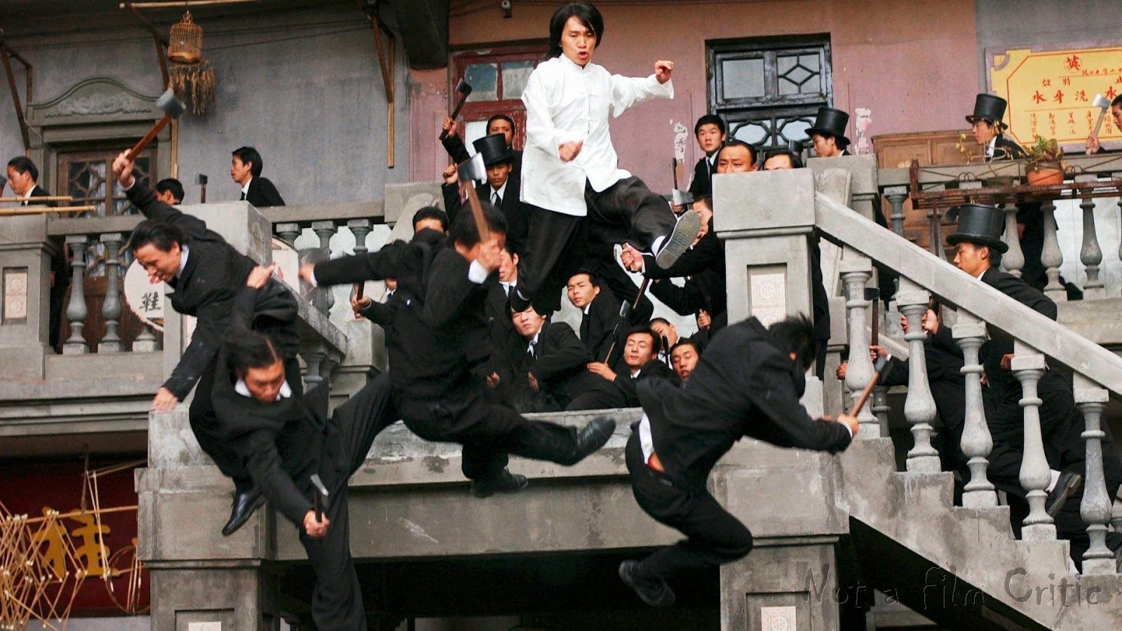 Stephen Chow in the midst of one of the sensational fight sequences in Kung Fu Hustle (2004)