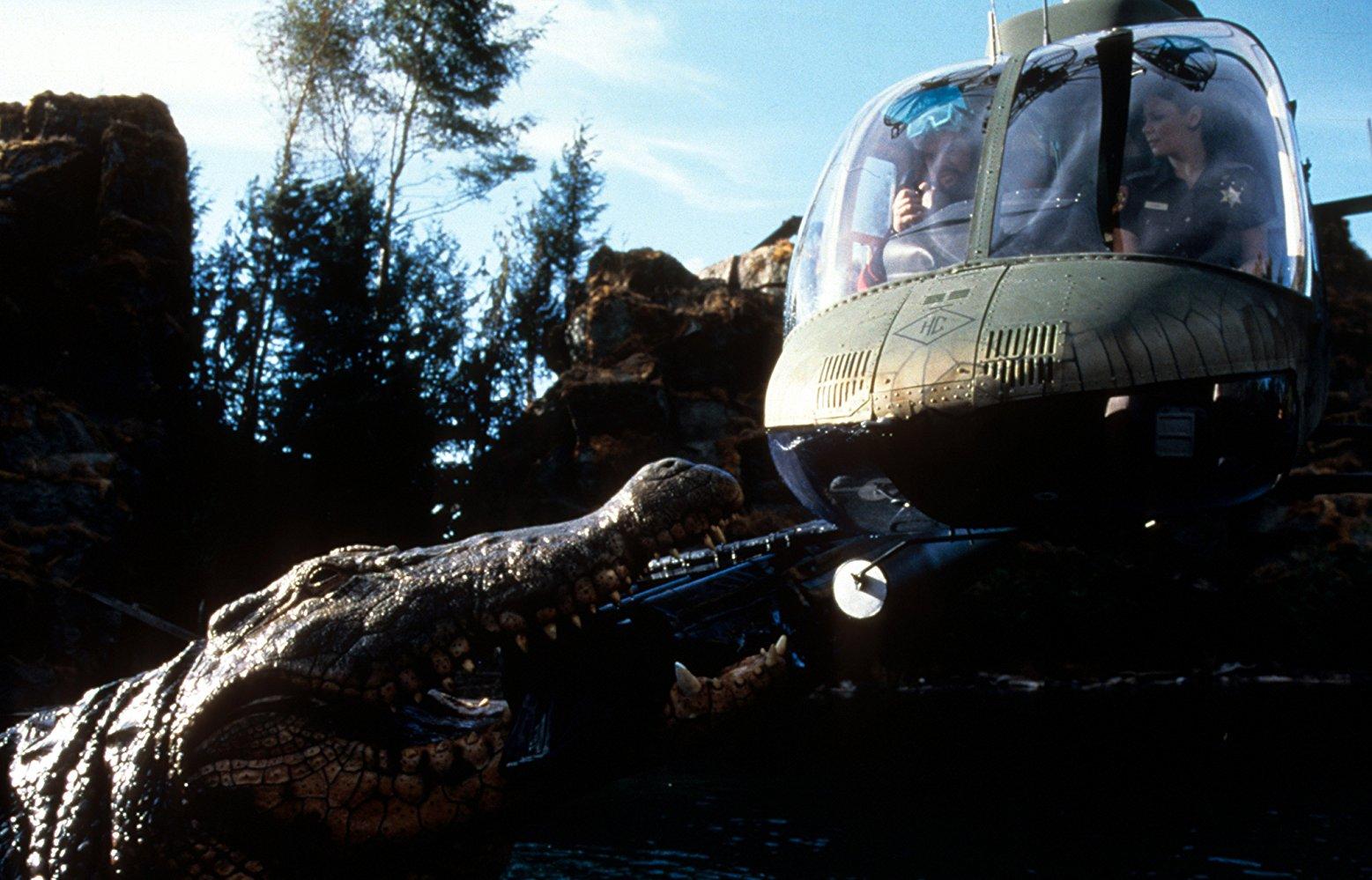 Giant crocodile vs helicopter in Lake Placid (1999)