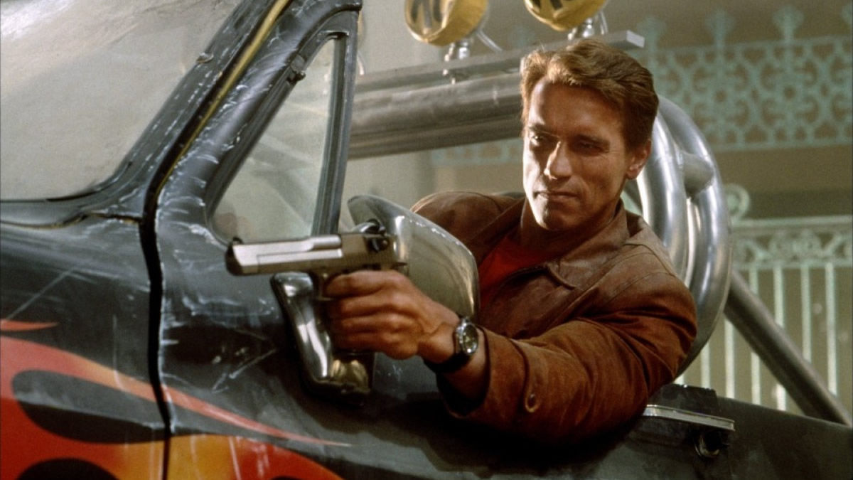 Arnold Schwarzenegger playing Jack Slater in Last Action Hero (1993)