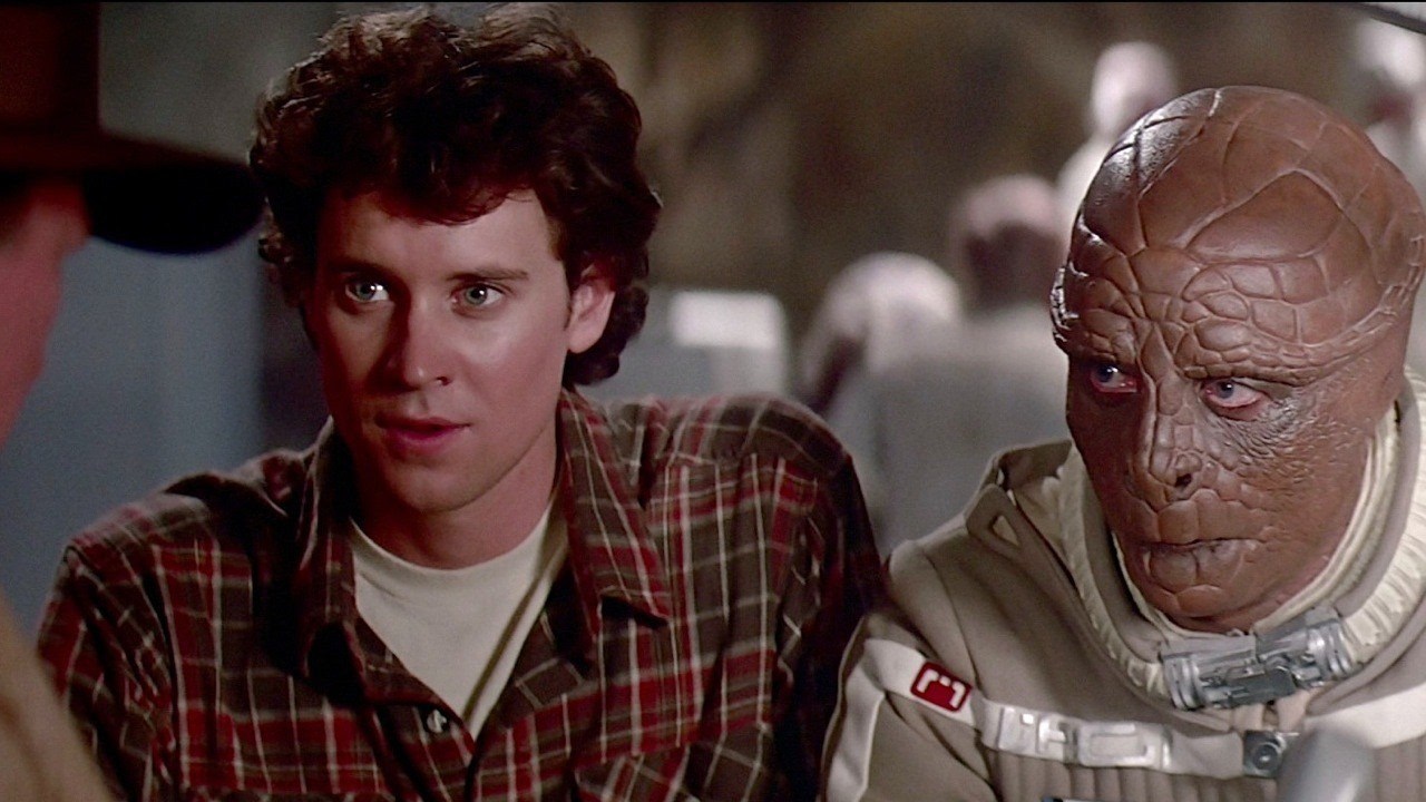 Alex Rogan (Lance Guest and his co-pilot Grig (Dan O’Herlihy) in The Last Starfighter (1984)