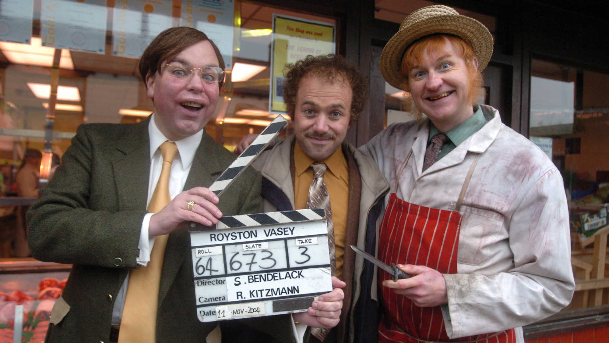 The League of Gentlemen on set - Steve Pemberton, Reece Shearsmith and Mark Gatiss in The League of Gentlemen's Apocalypse (2005)