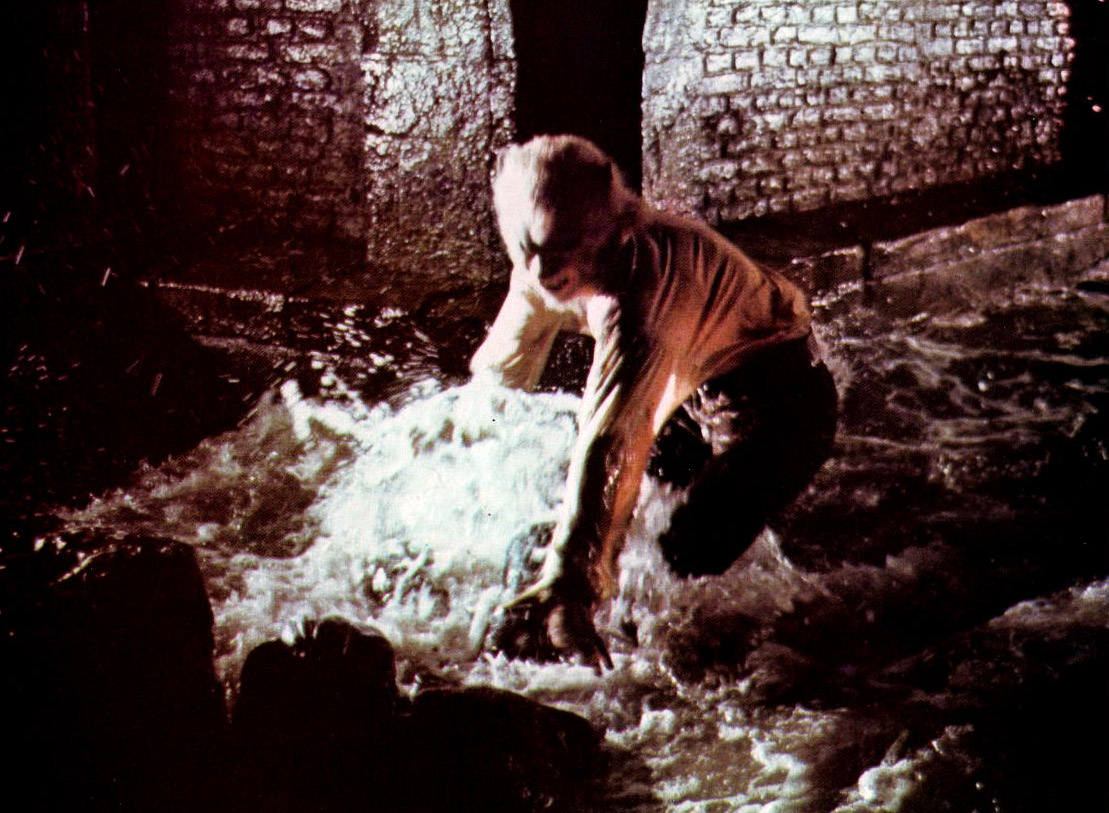 David Rintoul as the werewolf Etoile in the sewers in Legend of the Werewolf (1974)