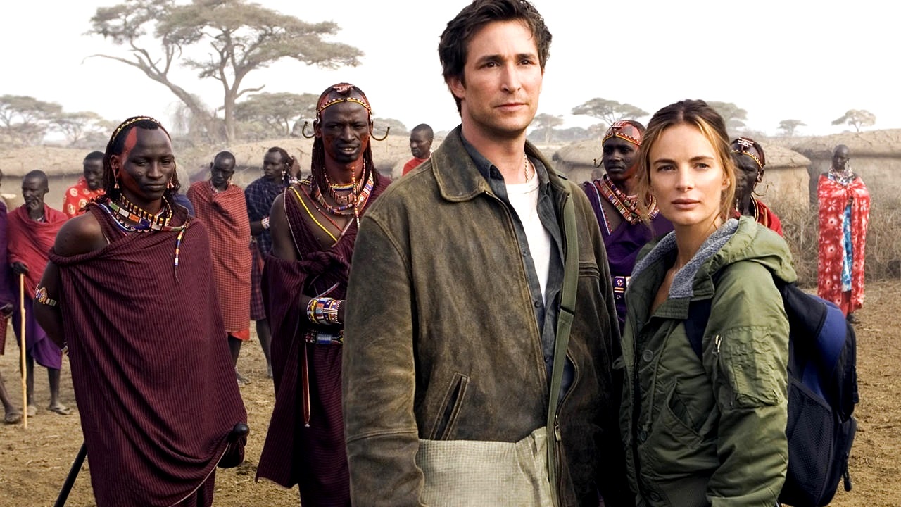Flynn Carson (Noah Wyle) and Emily Davenport (Gabrielle Anwar) in Africa in The Librarian: Return to King Solomon's Mines (2006)