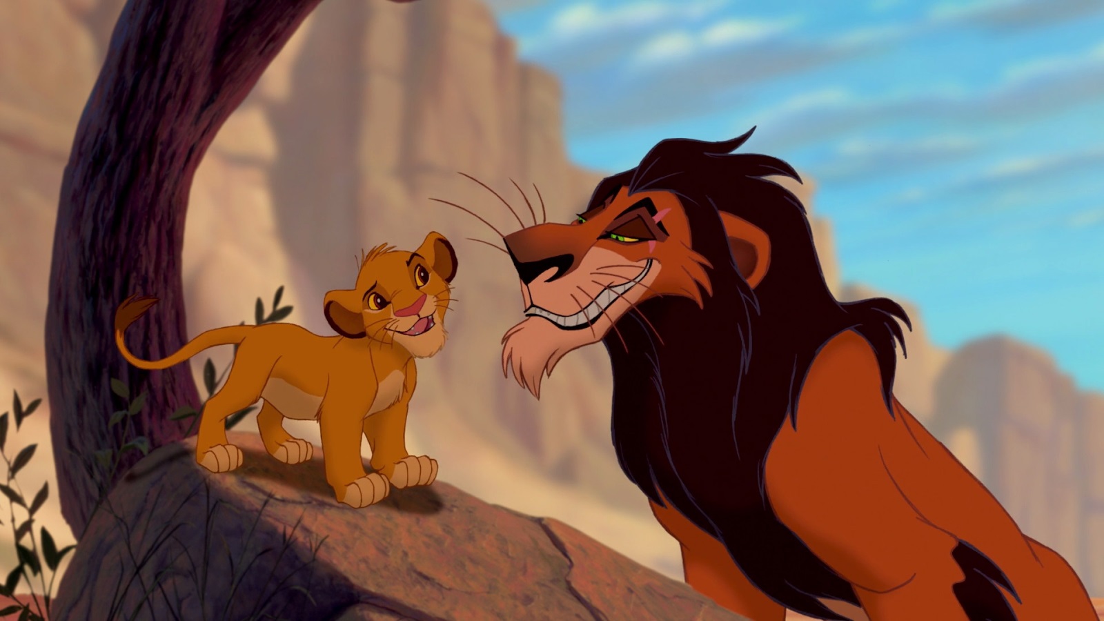 The young Simba and his uncle Scar in The Lion King (1994)