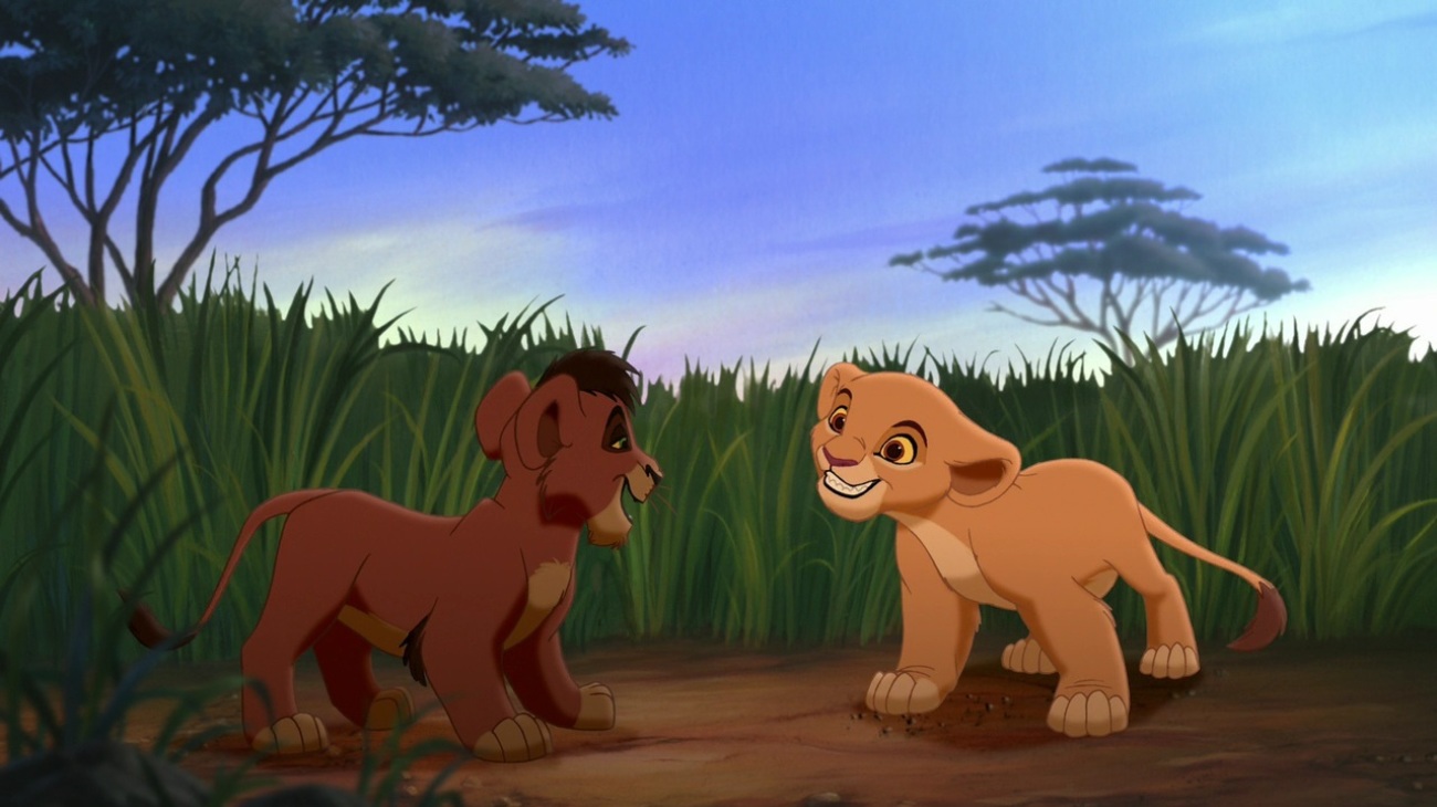 The Lion KiKovu (voiced by Jason Marsden) meets Kiara (voiced by Neve Campbell) in ng II Simba's Pride (1998)