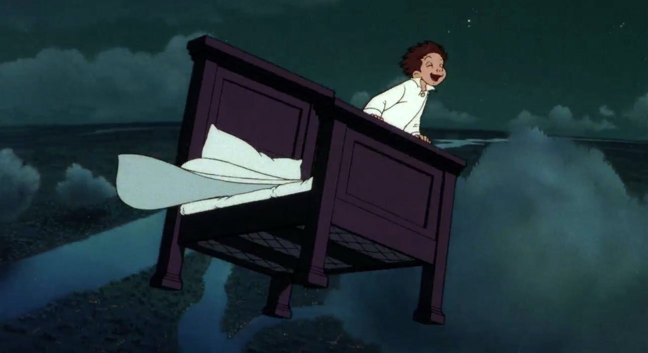 Little Nemo flies off to adventure in his dreams in Little Nemo: Adventures in Slumberland (1989)