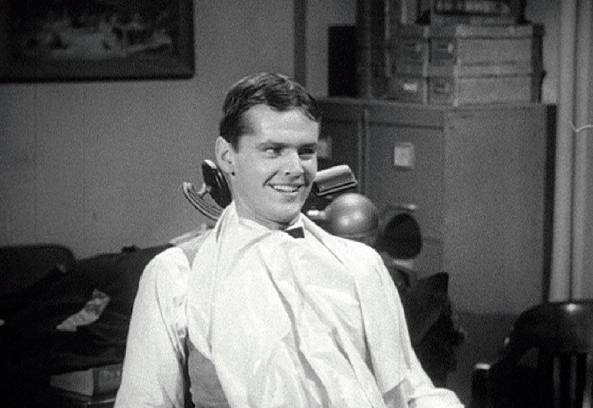 Jack Nicholson as the masochistic Wilbur Force in the dentist's chair in The Little Shop of Horrors (1960)