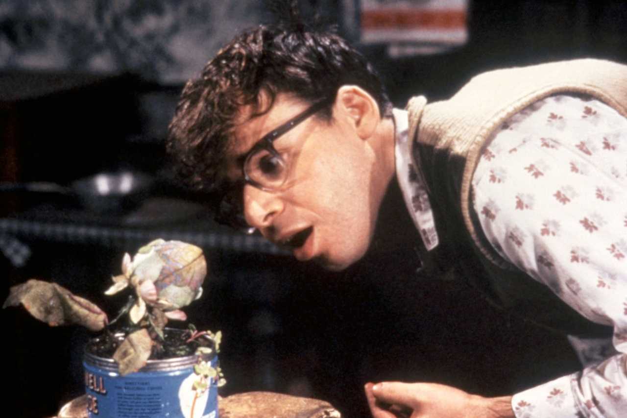 Seymour Krelborn (Rick Moranis) and Audrey Jr in Little Shop of Horrors (1986)