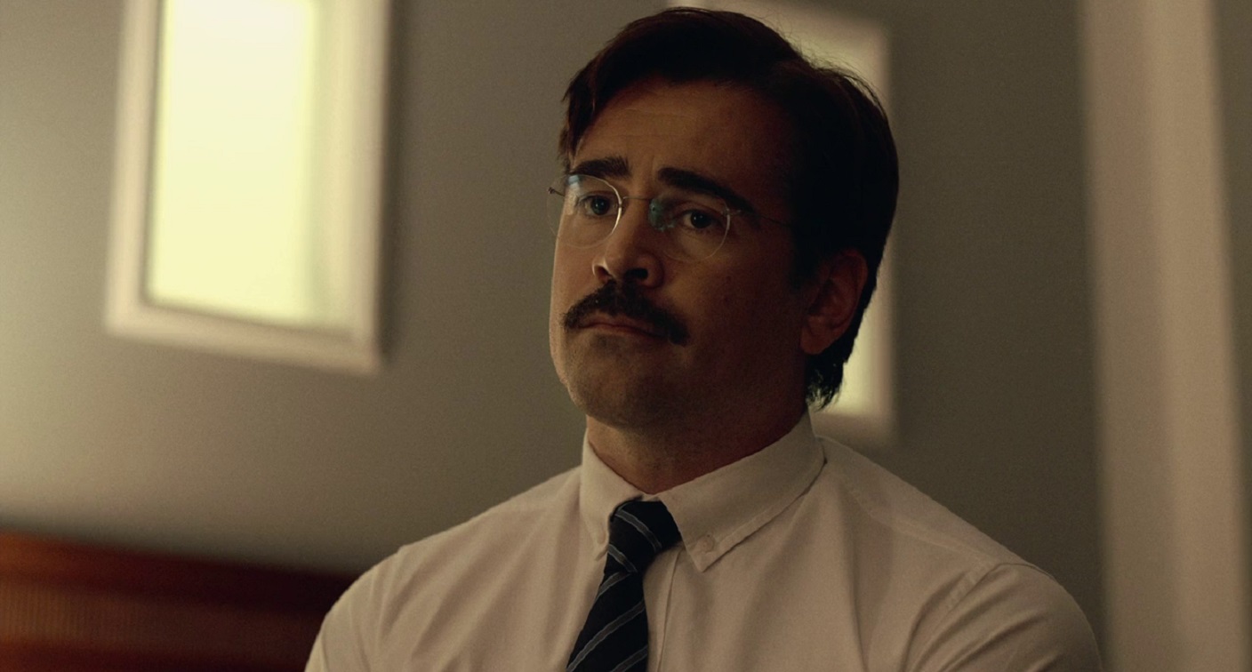 Colin Farrell as David, tasked with finding his perfect mate or being transformed into a lobetsr in The Lobster (2015)