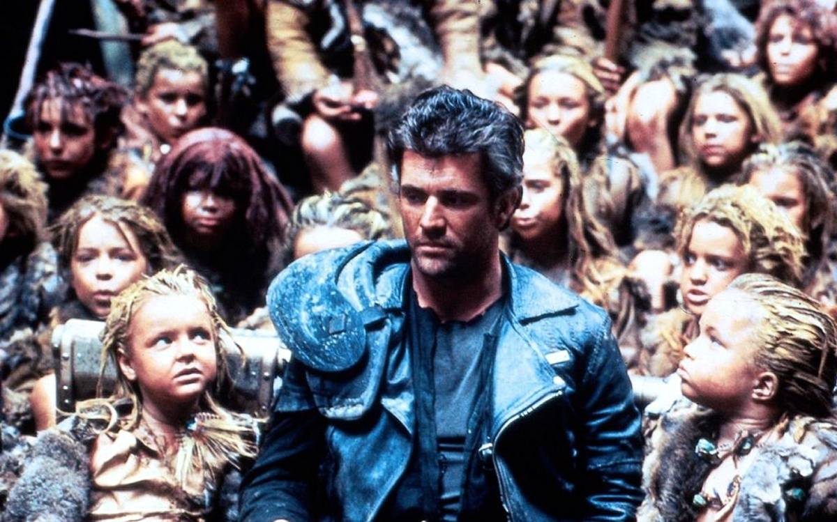 Max (Mel Gibson), the reluctant leader of a valley of lost children in Mad Max Beyond Thunderdome (1985)