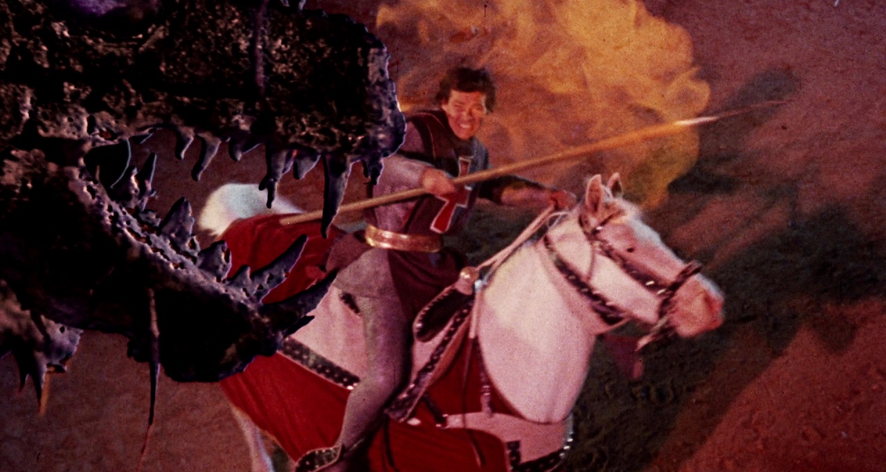 Sir George (Gary Lockwood) vs the dragon in The Magic Sword (1962)