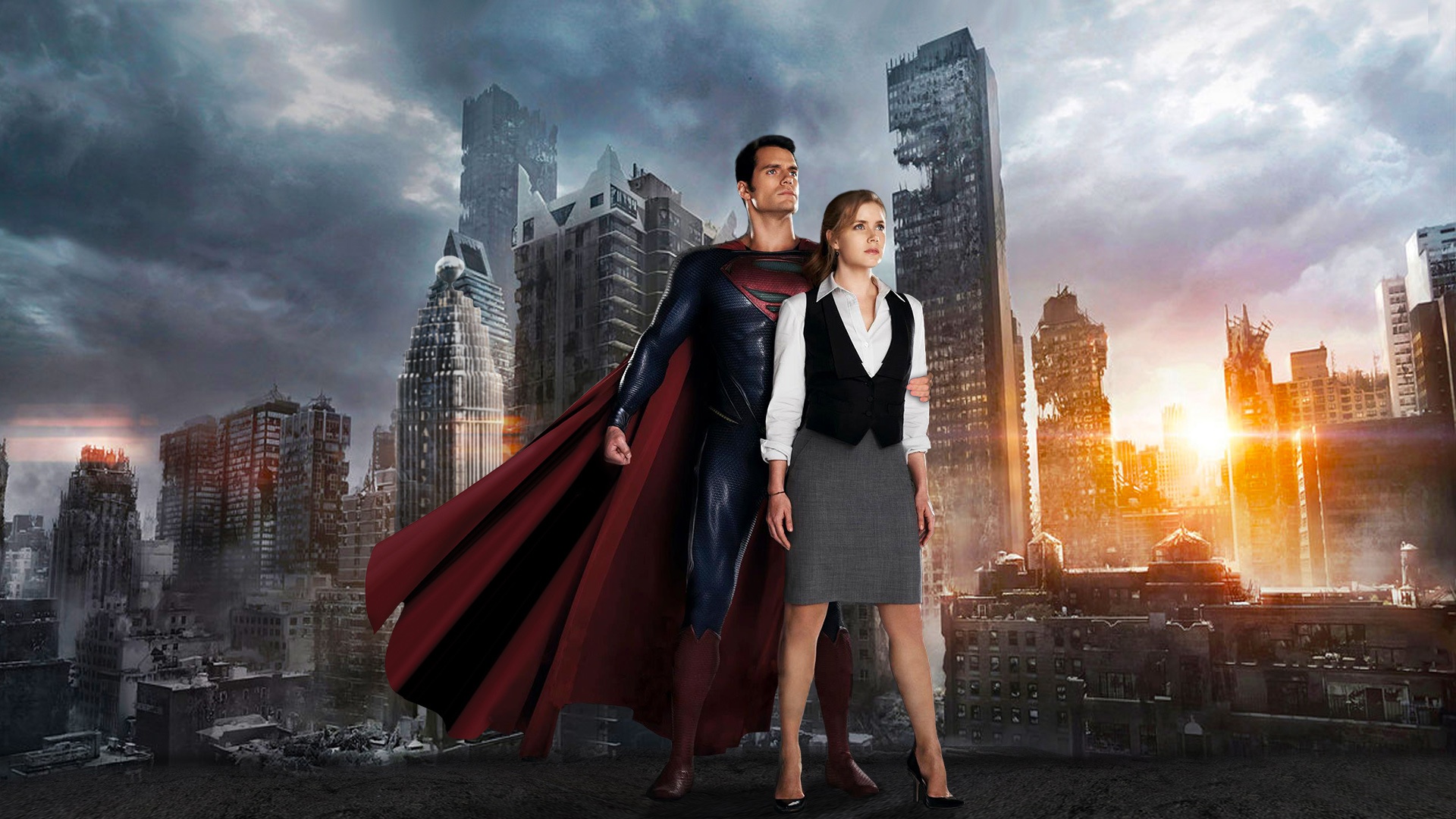 Superman (Henry Cavill) and Lois Lane (Amy Adams) in Man of Steel (2013)