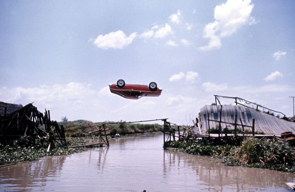 Bond flips an AMC Hornet in a 360 degree spin between two bridges in The Man with the Golden Gun (1974)