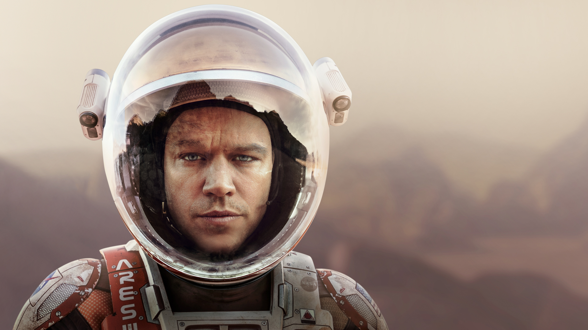Matt Damon as astronaut Mark Watney left behind on Mars in The Martian (2015)