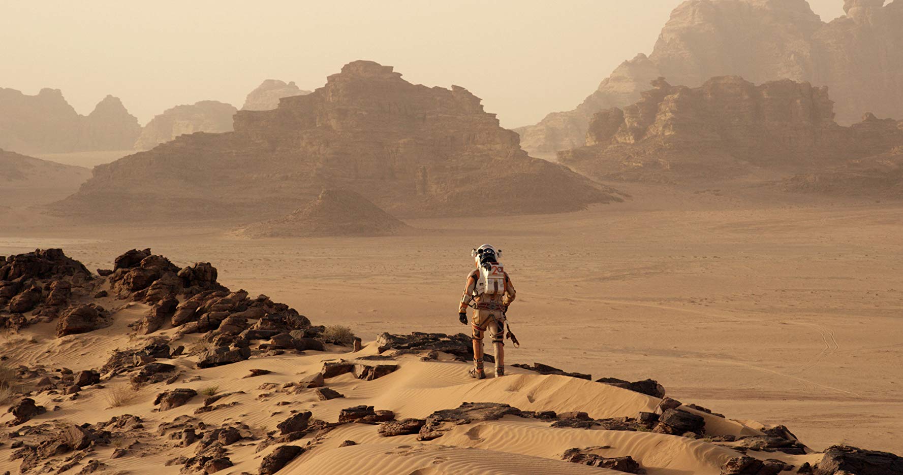 Matt Damon - the sole human being on the planet Mars in The Martian (2015)