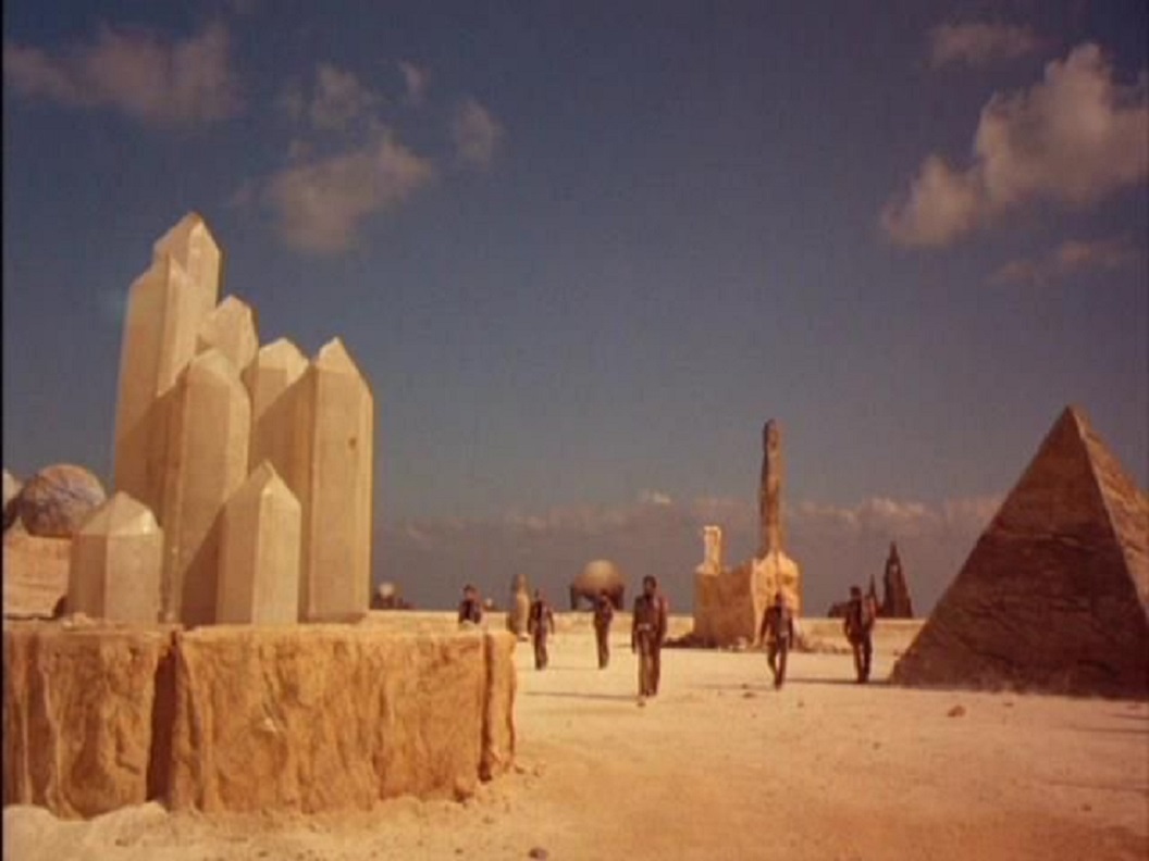 The astronauts explore the Martian surface in The Martian Chronicles (1980)