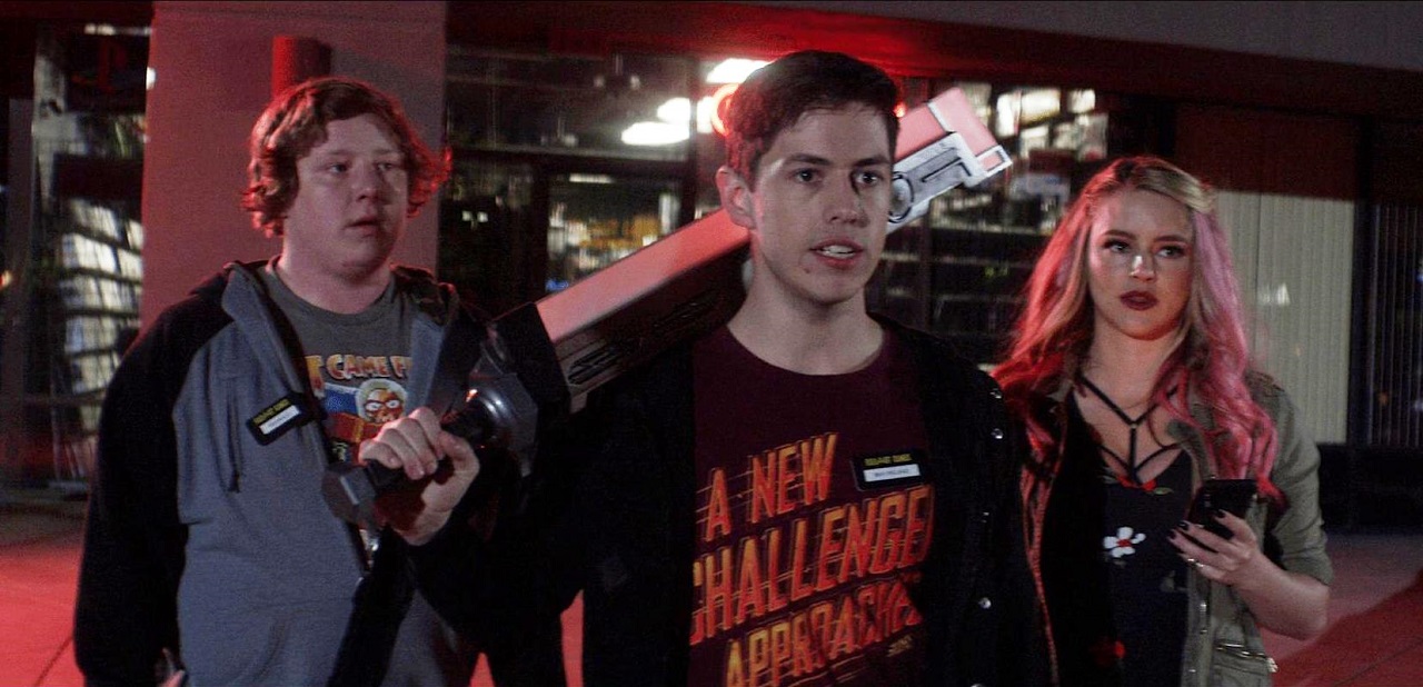 Joey Morgan, Tom Plumley and Hassie Harrison in Max Reload and the Nether Blasters (2020)