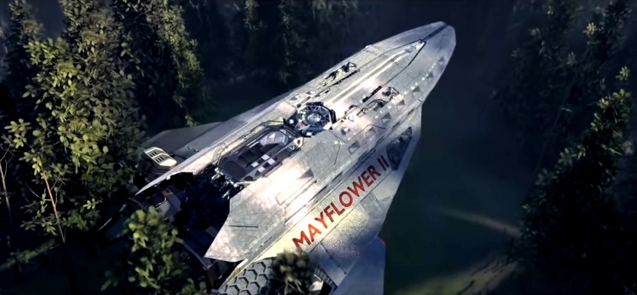 The spaceship launches in Mayflower II (2020)
