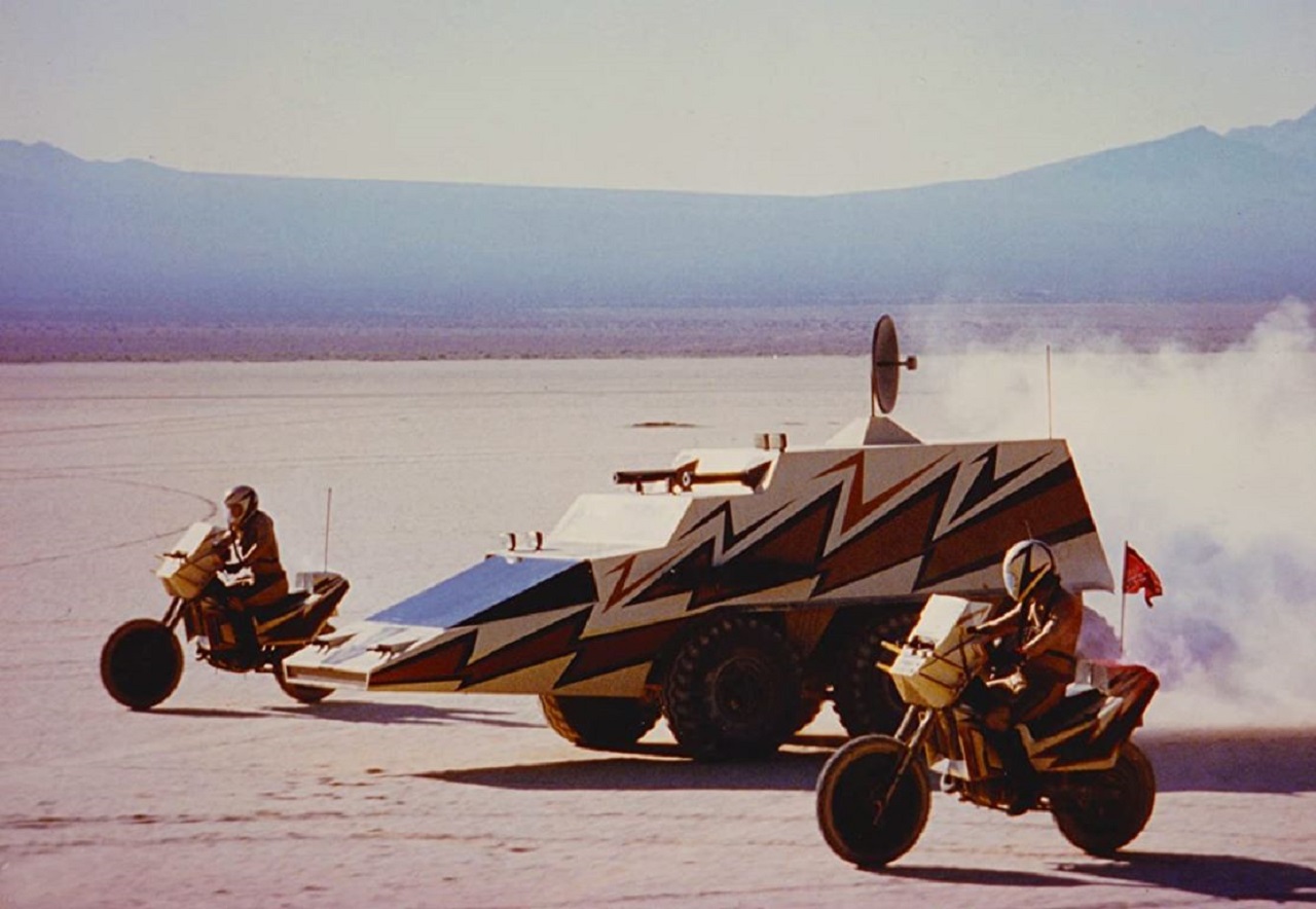 The Megaforce team in action in Megaforce (1982)