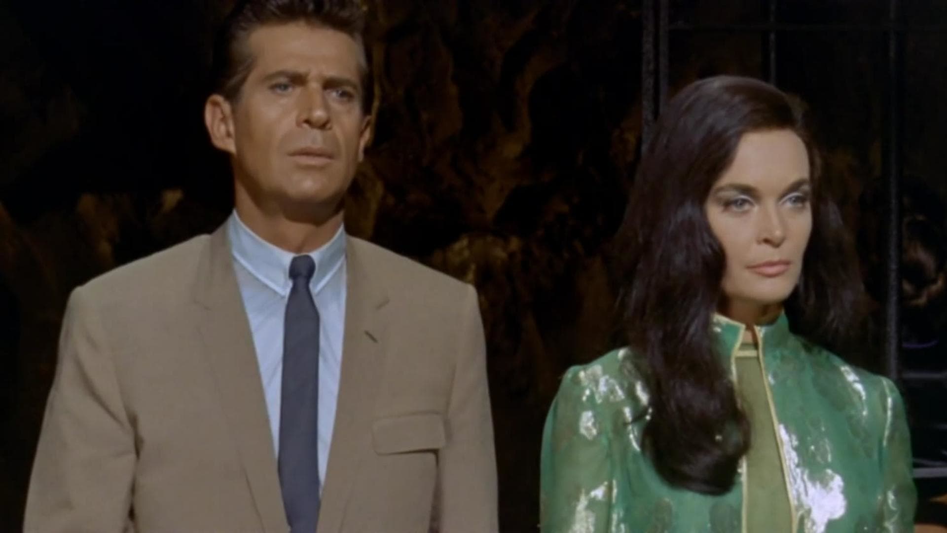 CIA agent Nick West (George Nader) and Sumuru (Shirley Eaton) in The Million Eyes of Sumuru (1967)