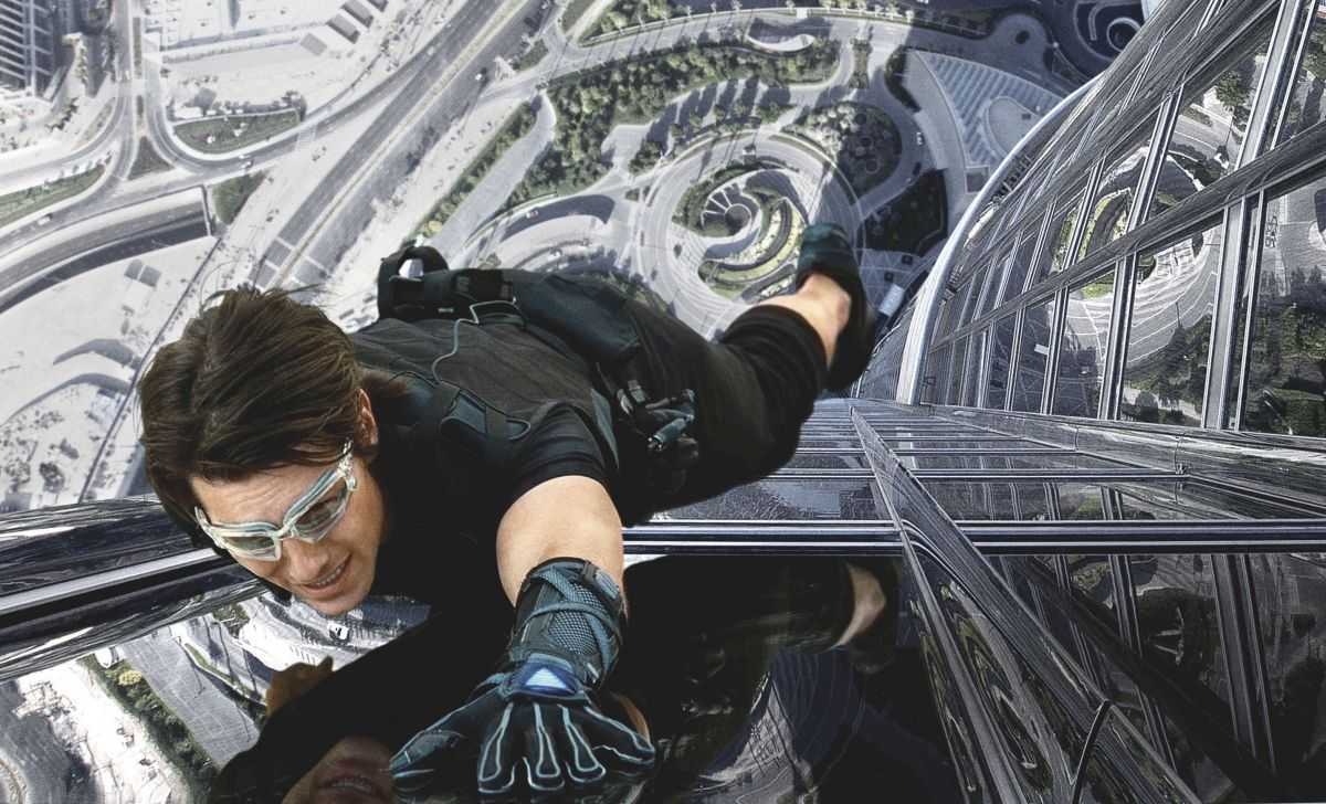 Tom Cruise's hair-rising climb along the outside of the Burj Khalifa in Mission Impossible Ghost Protocol (2011)