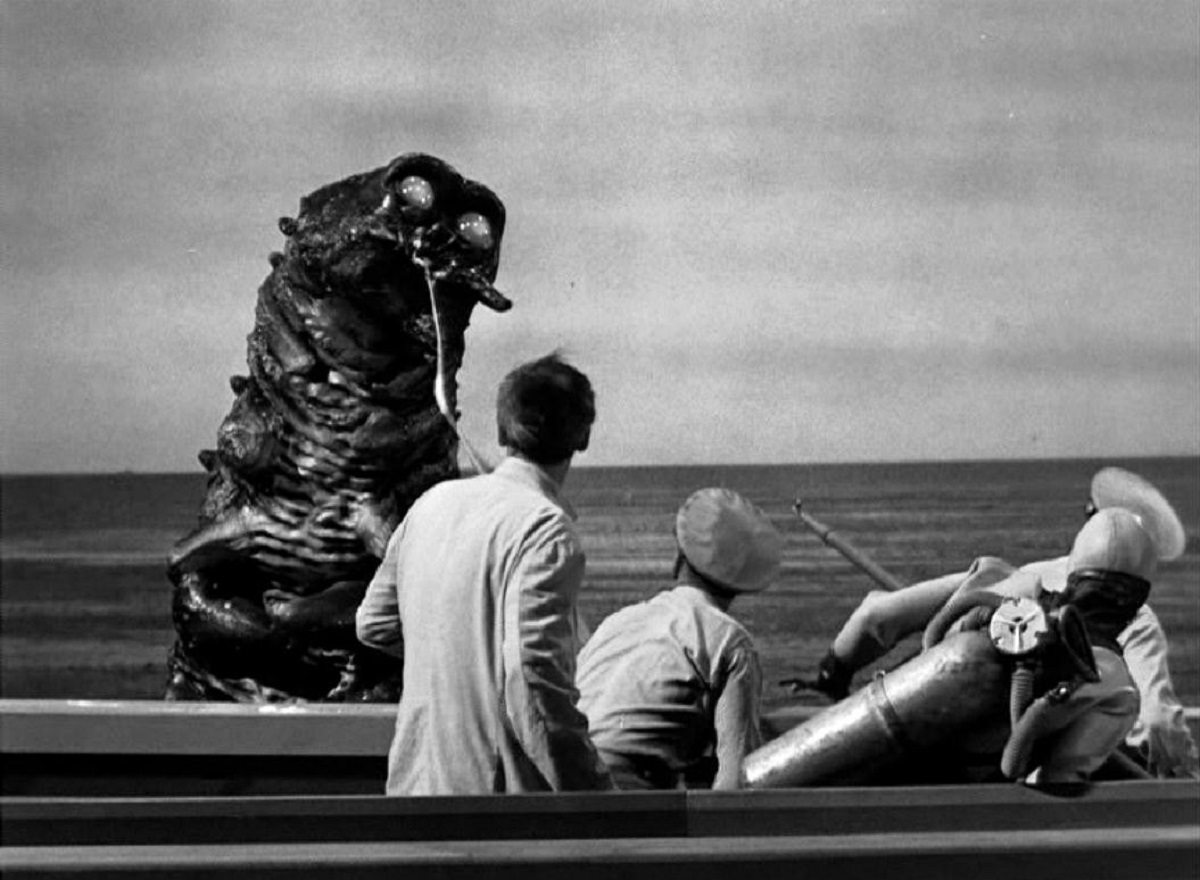 The giant mollusc on the attack in The Monster That Challenged the World (1957)