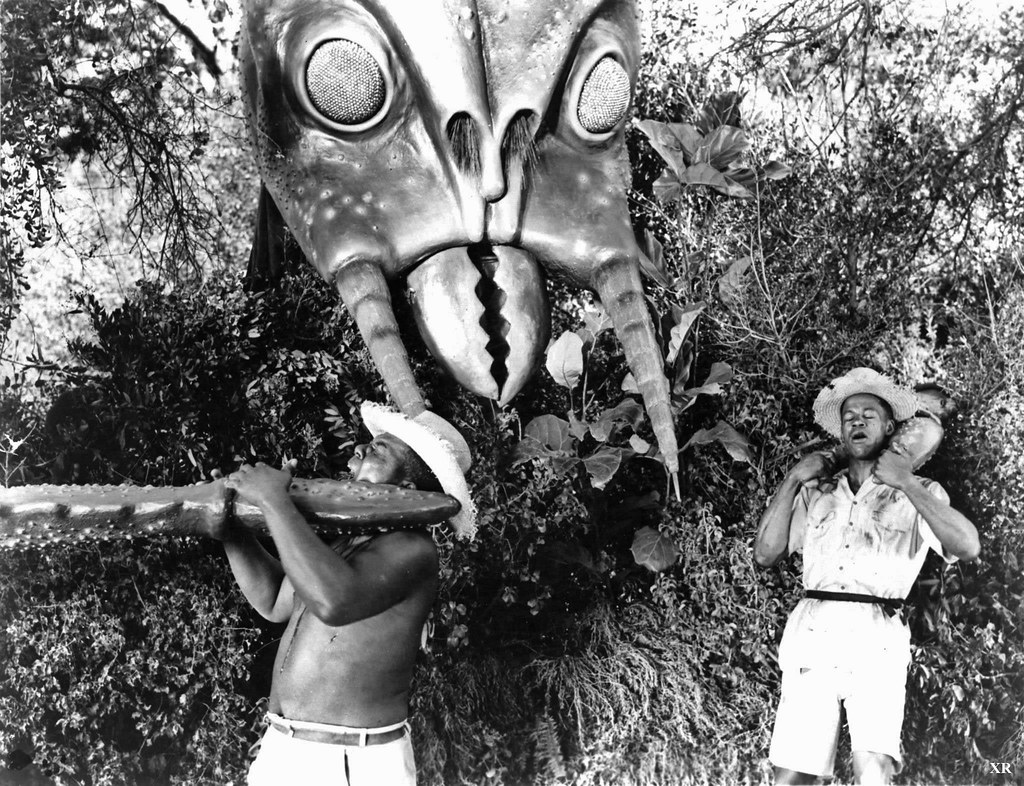 Giant wasps on the attack in Monster from Green Hell (1957)