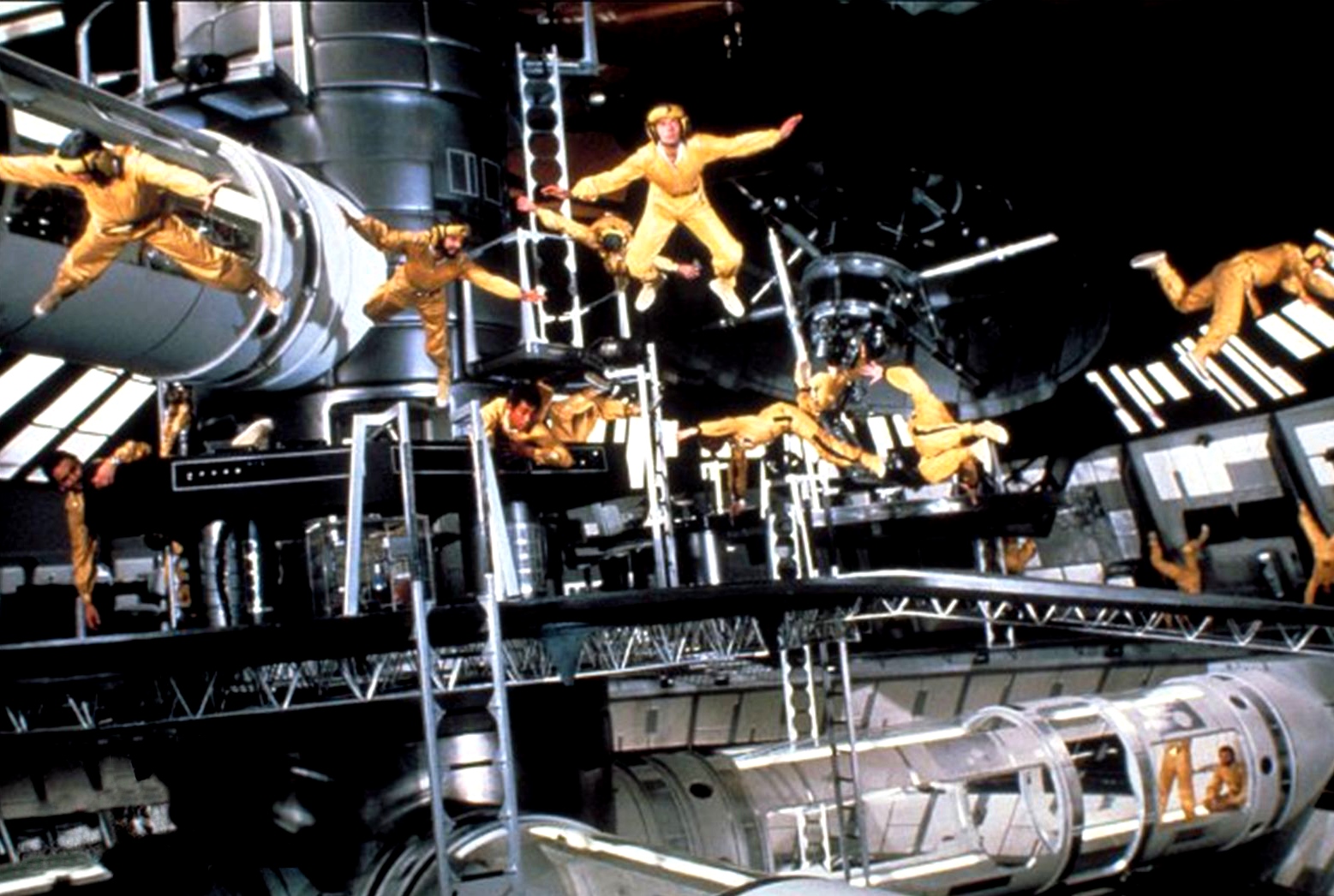 Action aboard the space station in Moonraker (1979)
