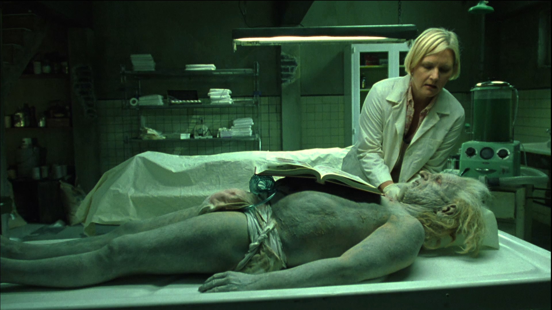 Denise Crosby at work on a corpse in the Mortuary (2005)