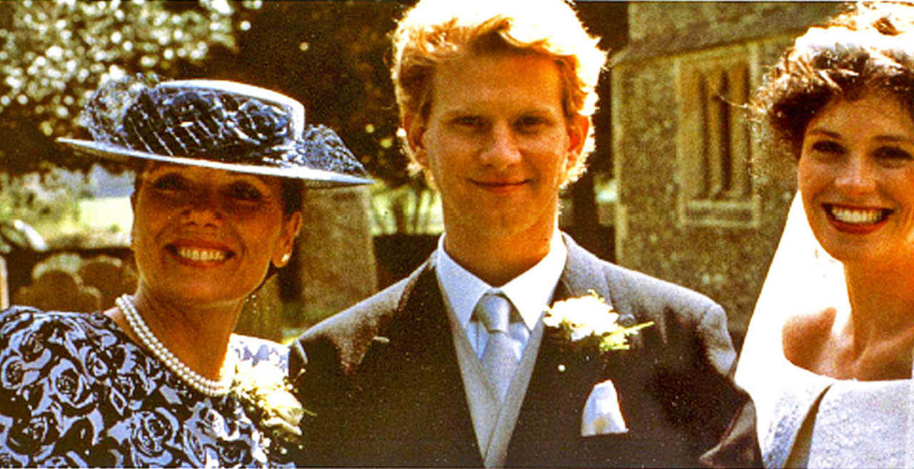 (l to r) Mother Diana Rigg, son James Wilby and his wife Fiona Gillies in v