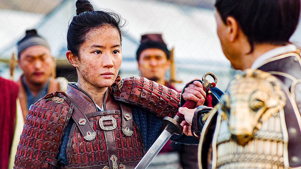 Yifei Liu as Mulan in training in Mulan (2020)