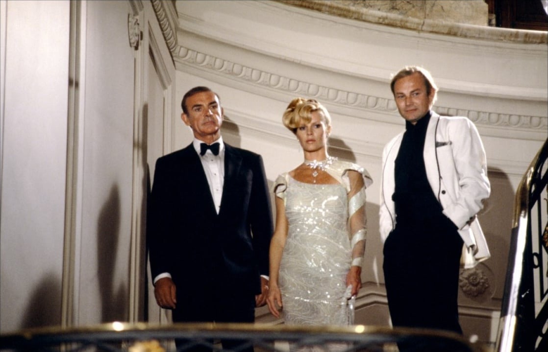 James Bond (Sean Connery), Domino (Kim Basinger) and Emilio Largo (Klaus Maria Brandauer) in Never Say Never Again (1983)