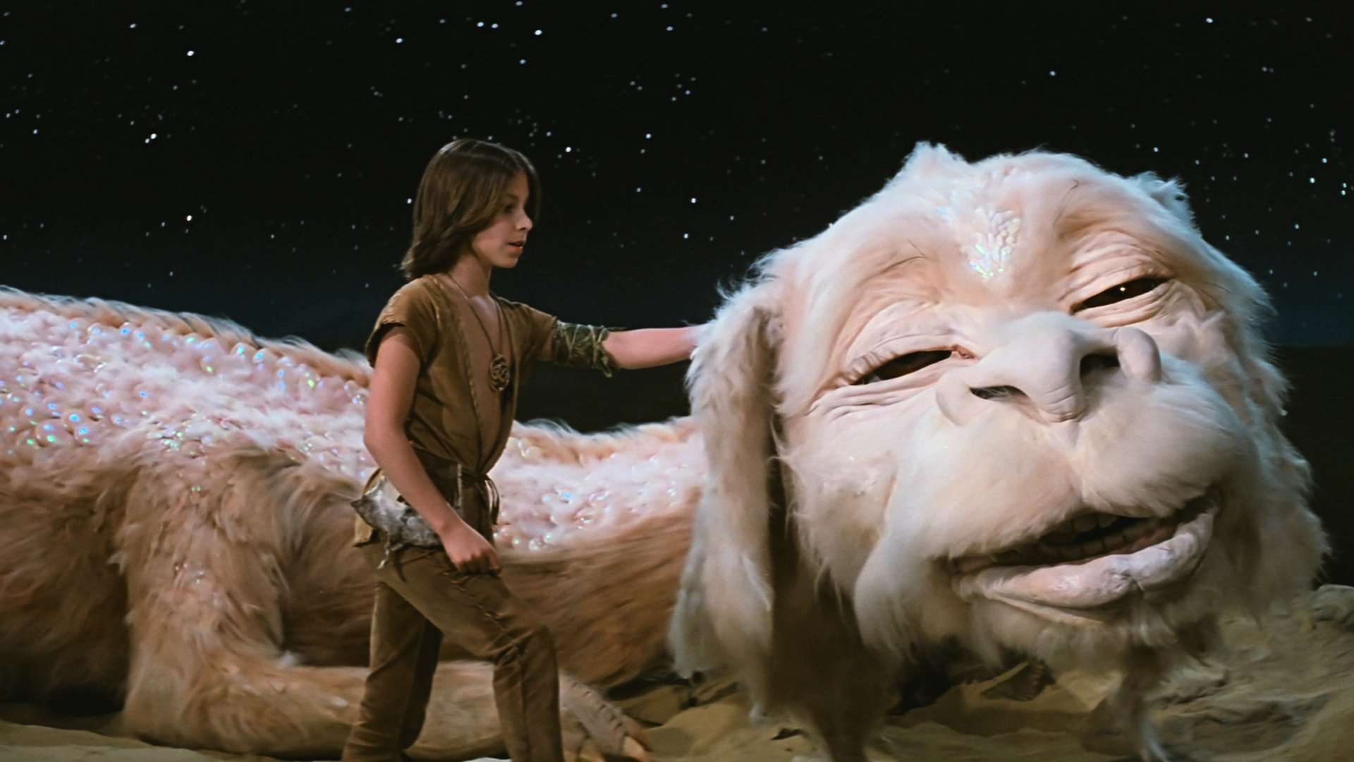 Noah Hathaway as Atreyu along with his Luckdragon in The NeverEnding Story (1984)