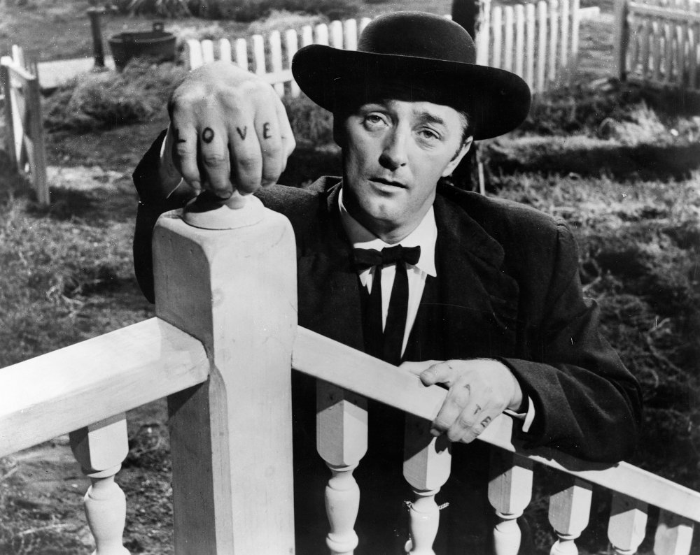 Robert Mitchum as preacher Harry Powell in The Night of the Hunter (1955)