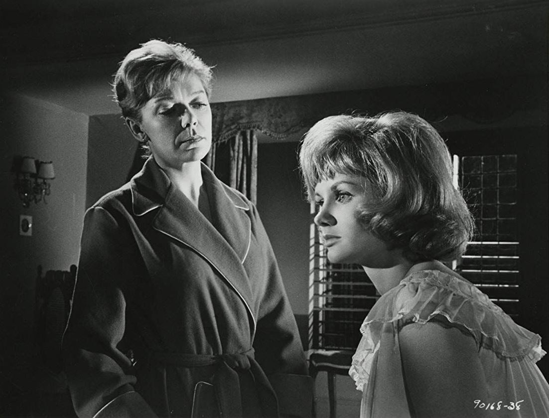 (l to r) teacher Brenda Bruce and a fear-fraught Jennie Linden in Nightmare (1964)