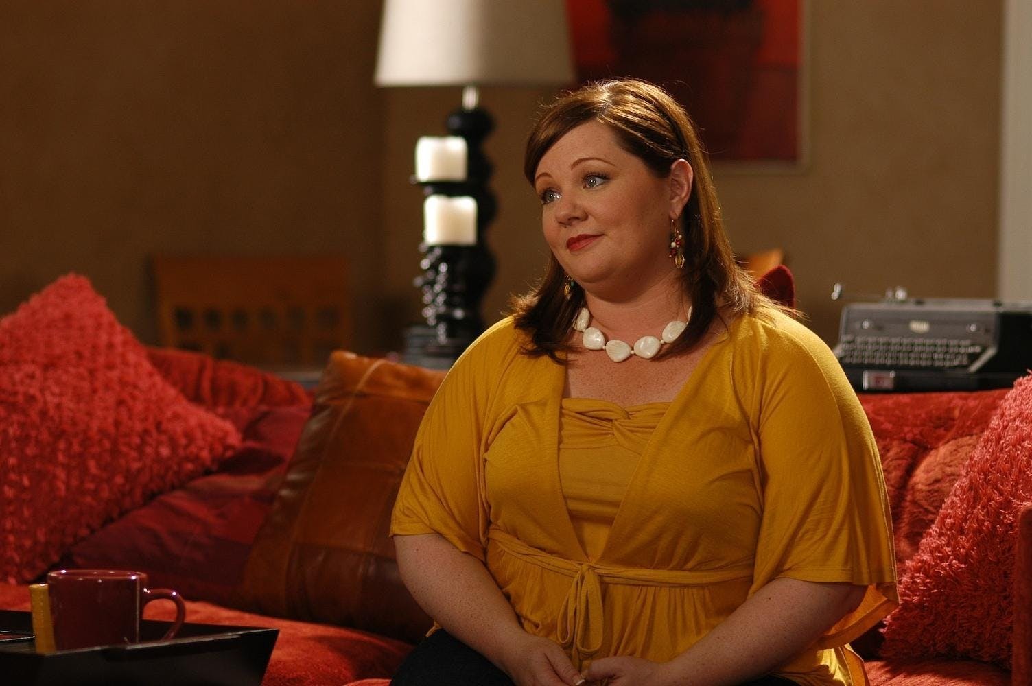 Melissa McCarthy as Ryan Reynolds agent or possibly a godlike being in The Nines (2007)