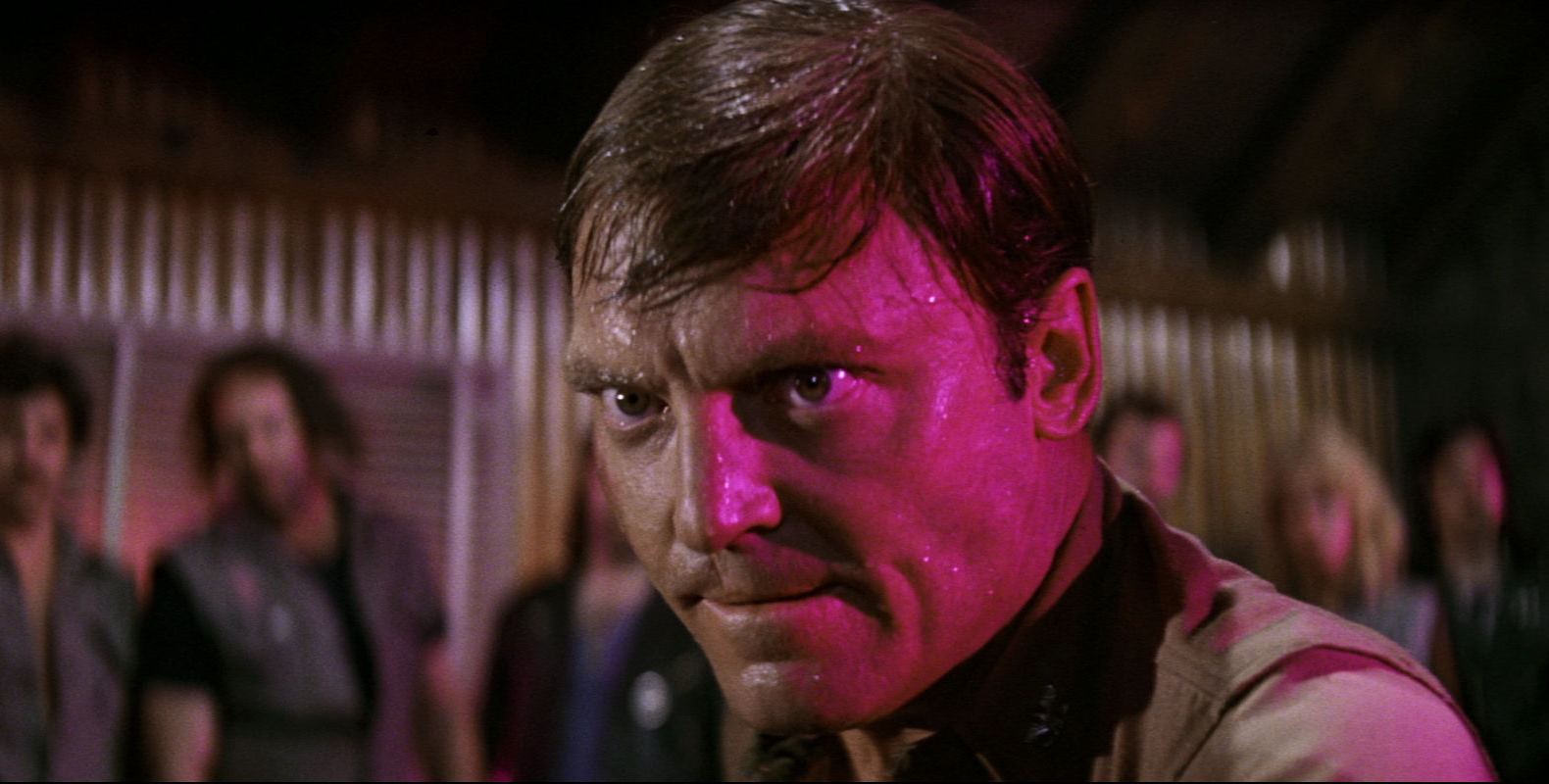 Colonel Hudson Kane (Stacy Keach) tries to make sense of the men in the asylum under his command in The Ninth Configuration (1980)