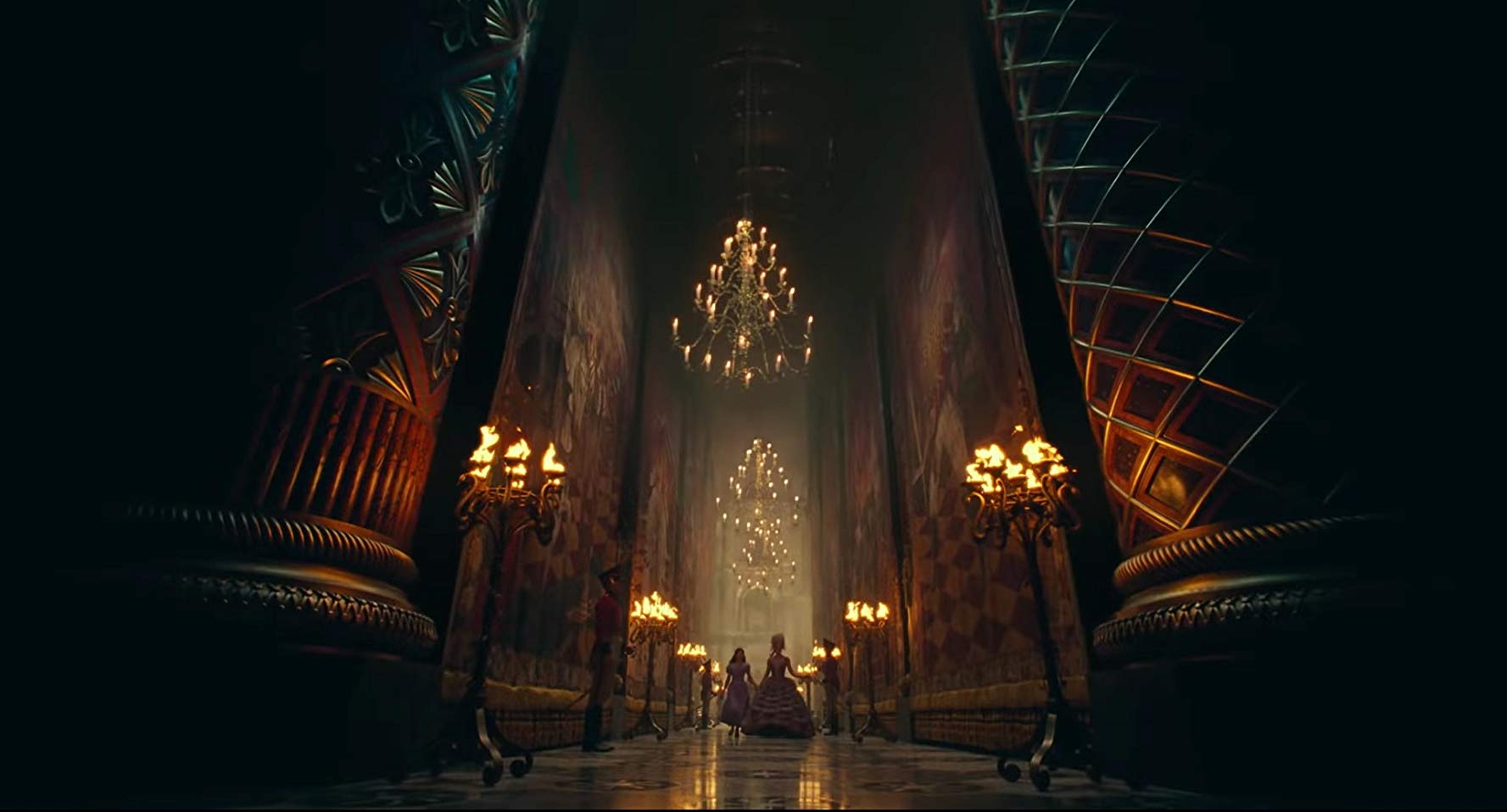 The hallways of the palace in The Nutcracker and the Four Realms (2018)