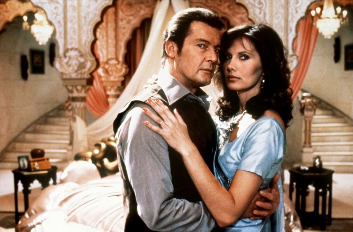 Roger Moore as James Bond with Maud Adams as Octopussy (1983)