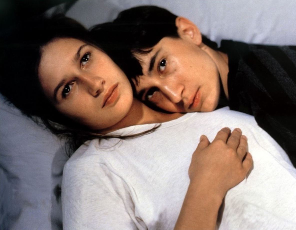 Missing boy Olivier (Gregoire Colin) and his sister (Marina Golovine) in Olivier, Olivier (1992)