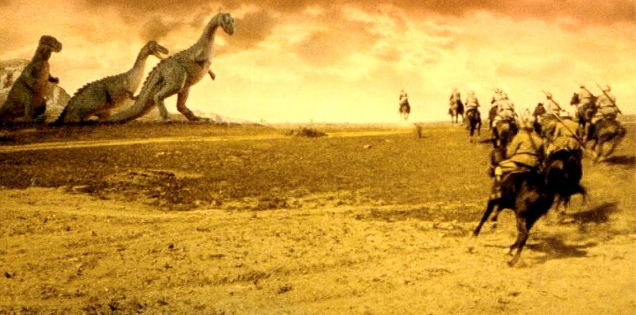 French legionnaires vs dinosaurs in On the Comet (1970)