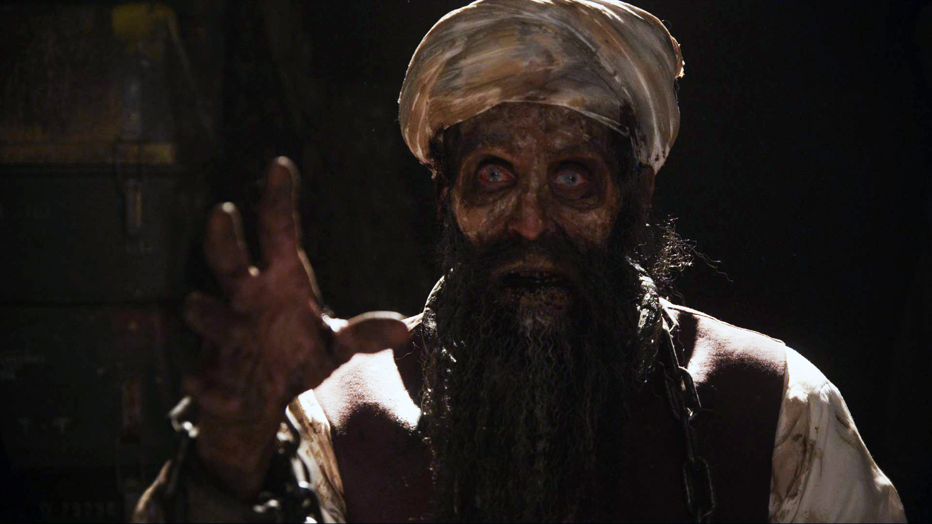 Osama bin Laden as a zombie in Osombie (2012)