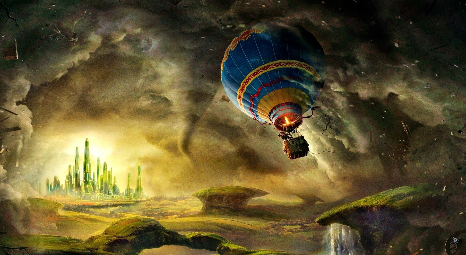 Balloon journey to Oz in Oz: The Great and Powerful (2013)