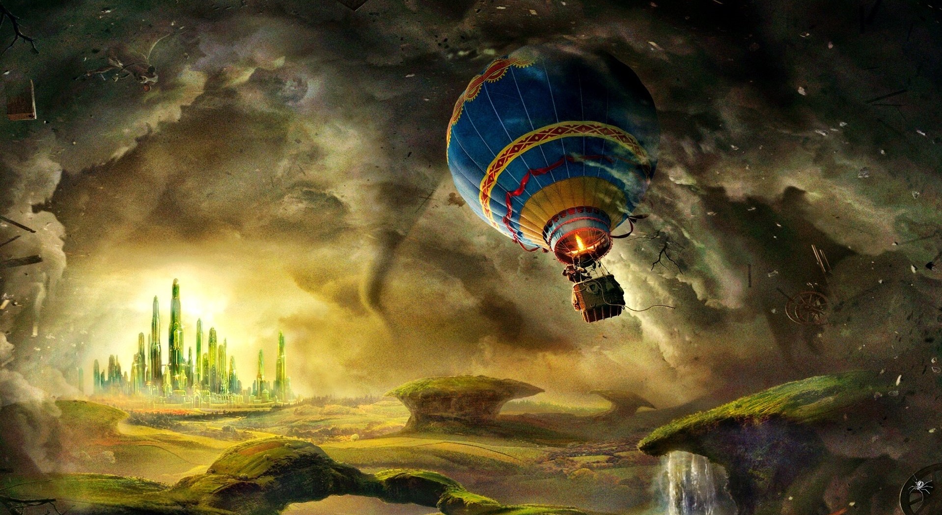 Balloon journey to Oz in Oz: The Great and Powerful (2013) 