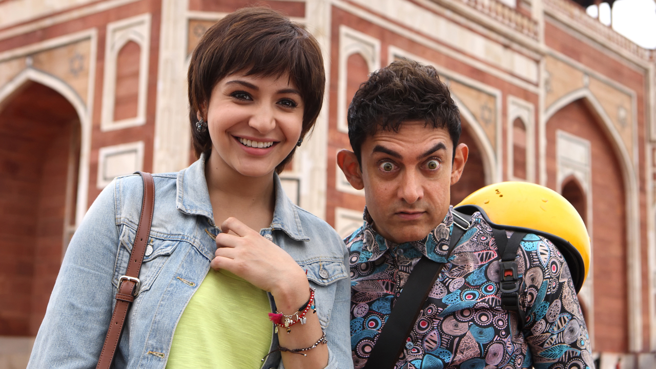 Anushka Sharma and Aamir Khan as the alien visitor PK