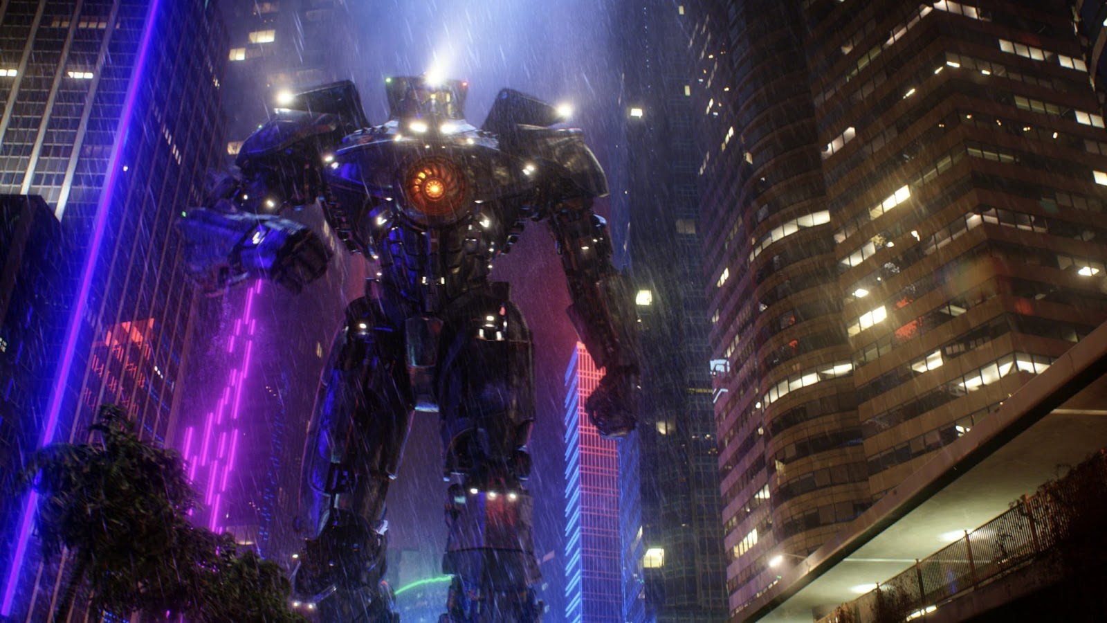 A Jaeger strides into battle in Pacific Rim (2013)