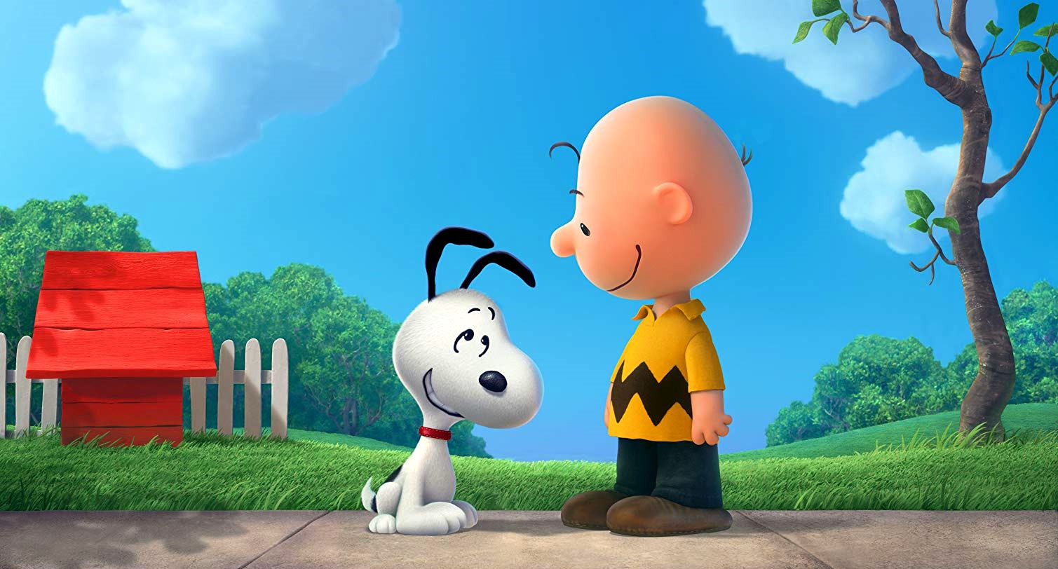 Charlie Brown (voiced by Noah Schnapp) and his dog Snoopy (voiced by Bill Melendez) in The Peanuts Movie (2015)