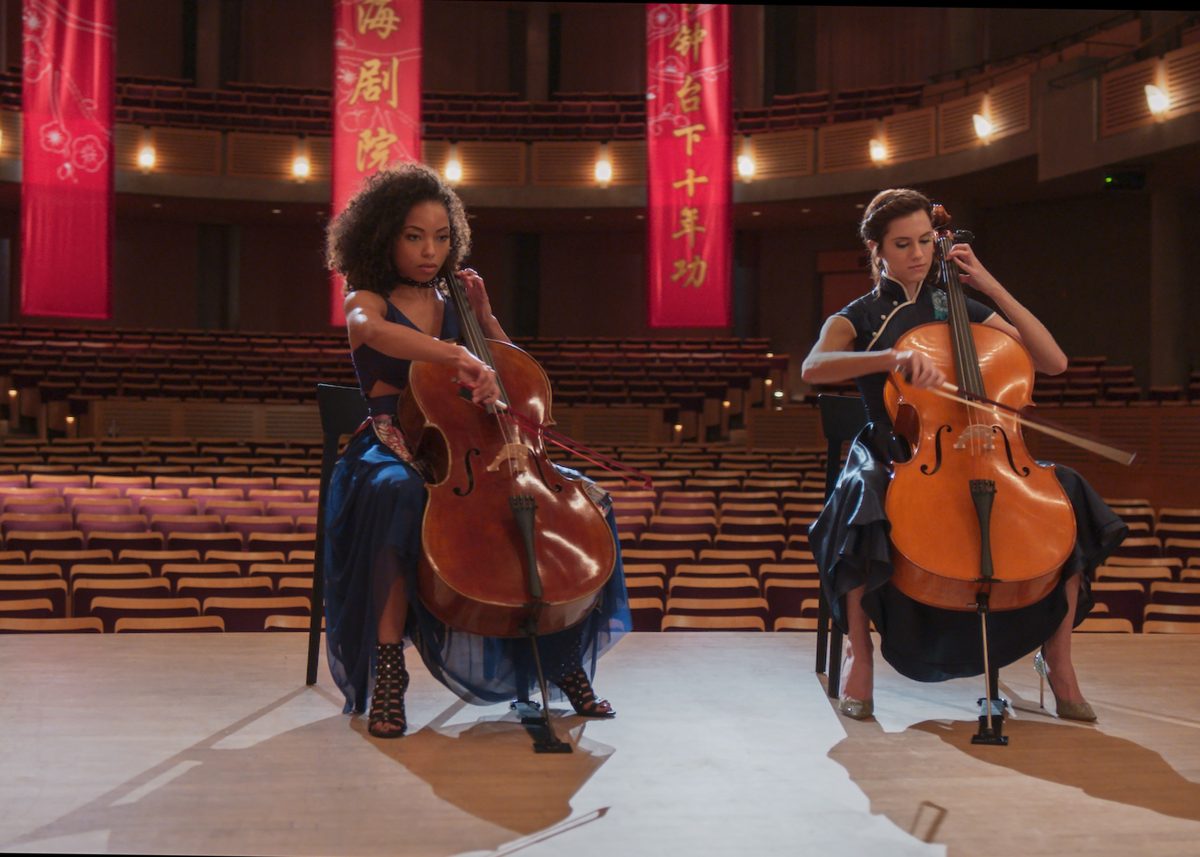 Rivals/lovers in classical music - (l to r) Logan Browning and Allison Williams in The Perfection (2018)