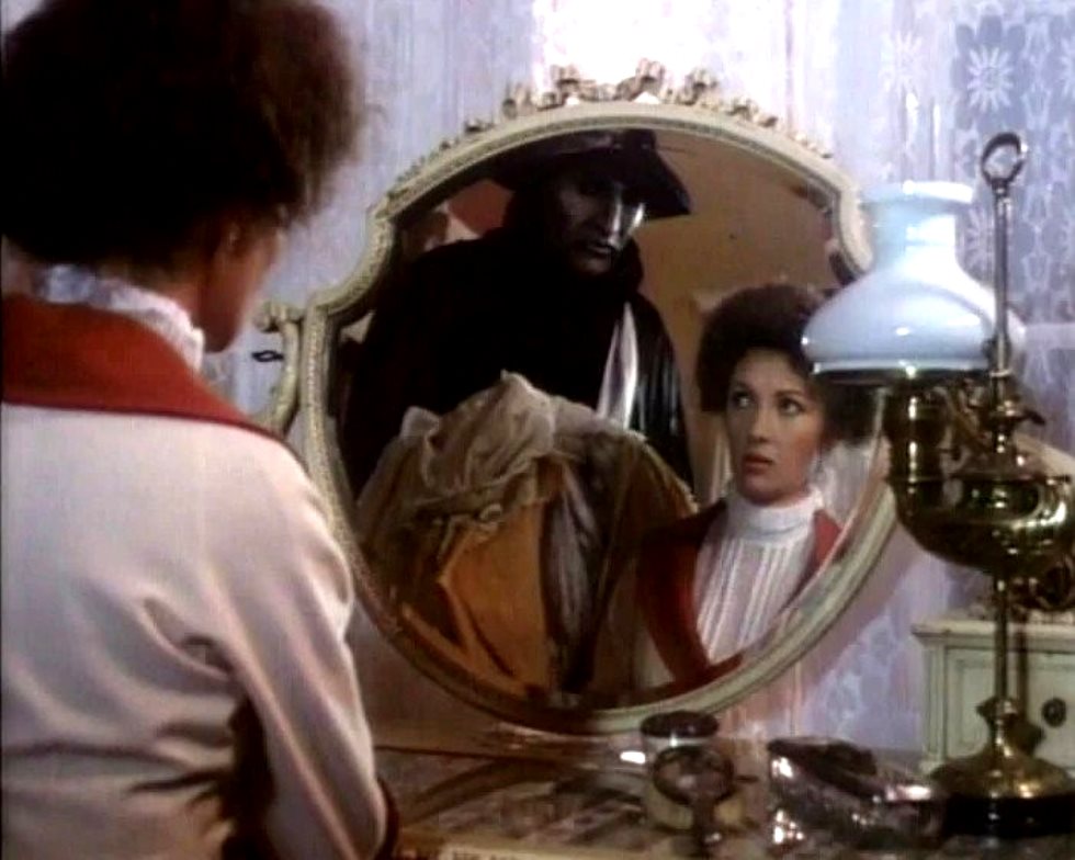 The Phantom (Maximilian Schell) appears to Maria (Jane Seymour) in Phantom of the Opera (1983)