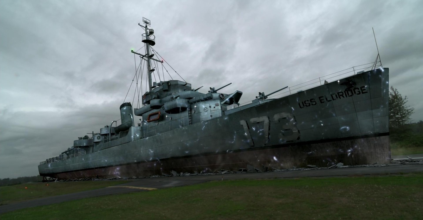 The USS Eldridge transported though time in The Philadelphia Experiment (2012)